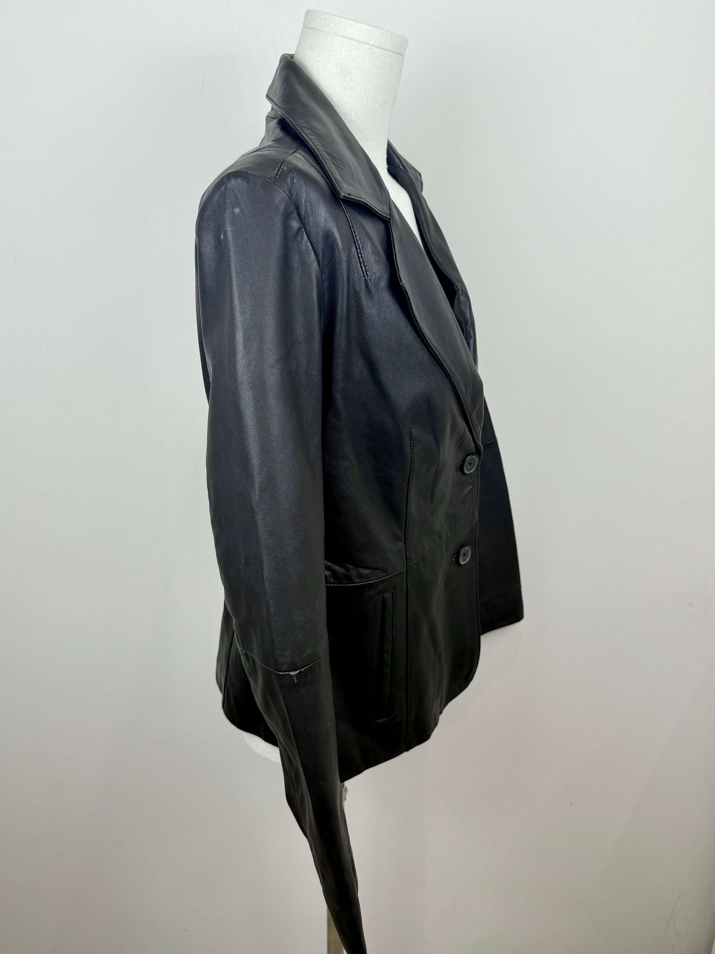 Vintage real leather blazer
