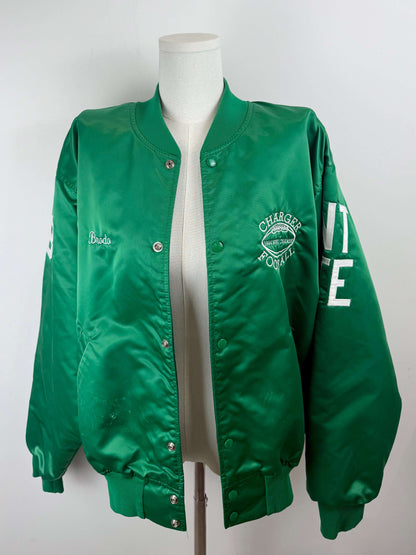 Vintage satin varsity jacket groen | Laura Stappers Vintage
