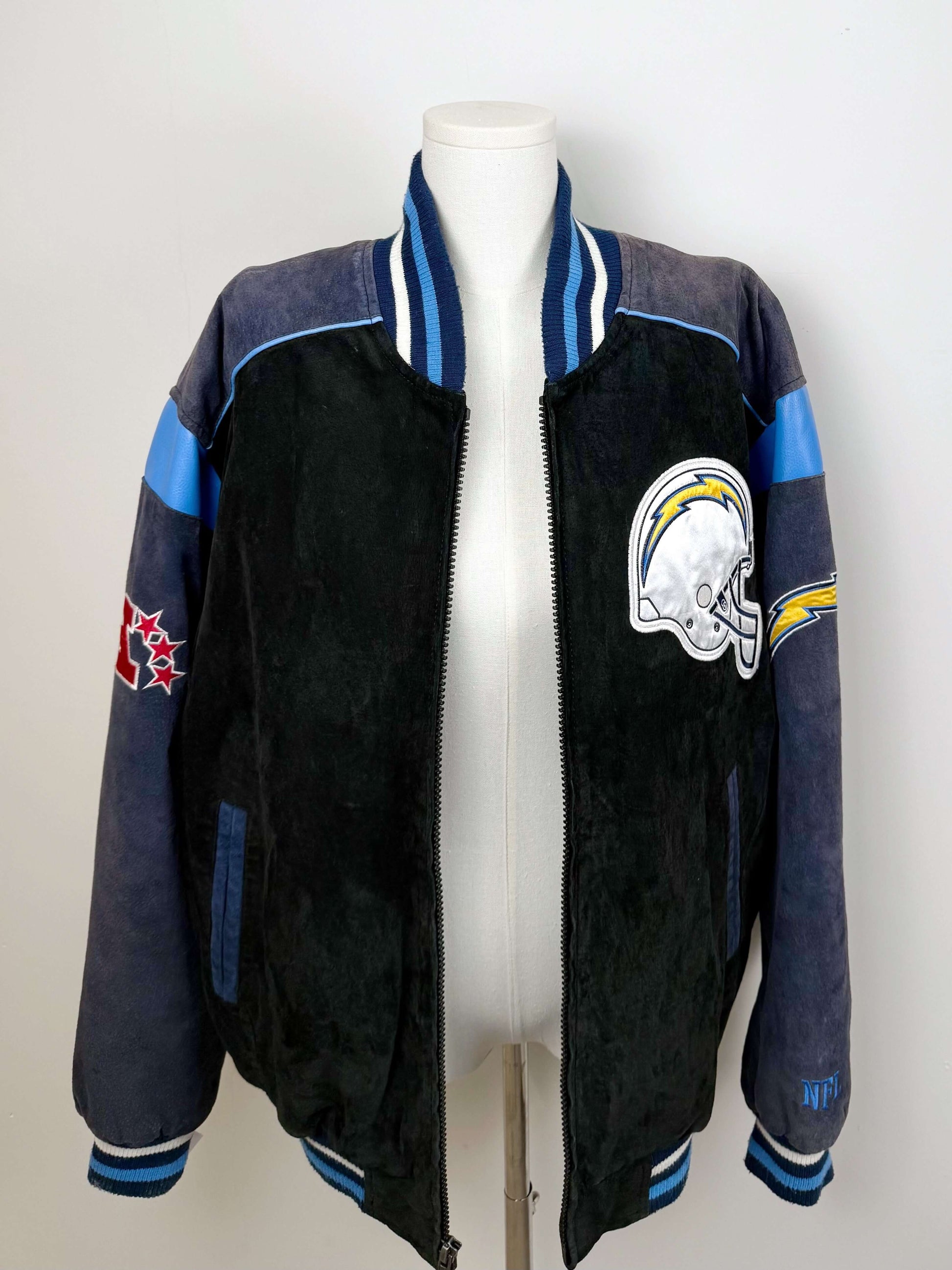 San Diego Chargers suede jacket | Laura Stappers Vintage