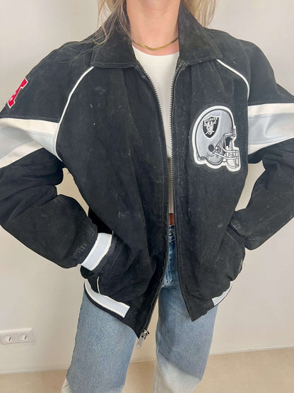 Oakland Raiders suede jacket | Laura Stappers Vintage