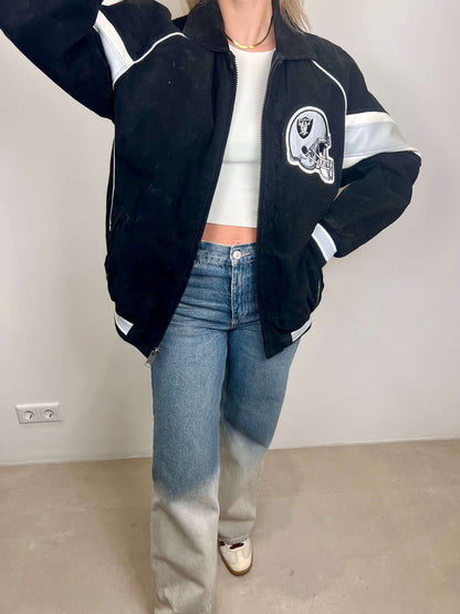 Oakland Raiders suede jacket | Laura Stappers Vintage