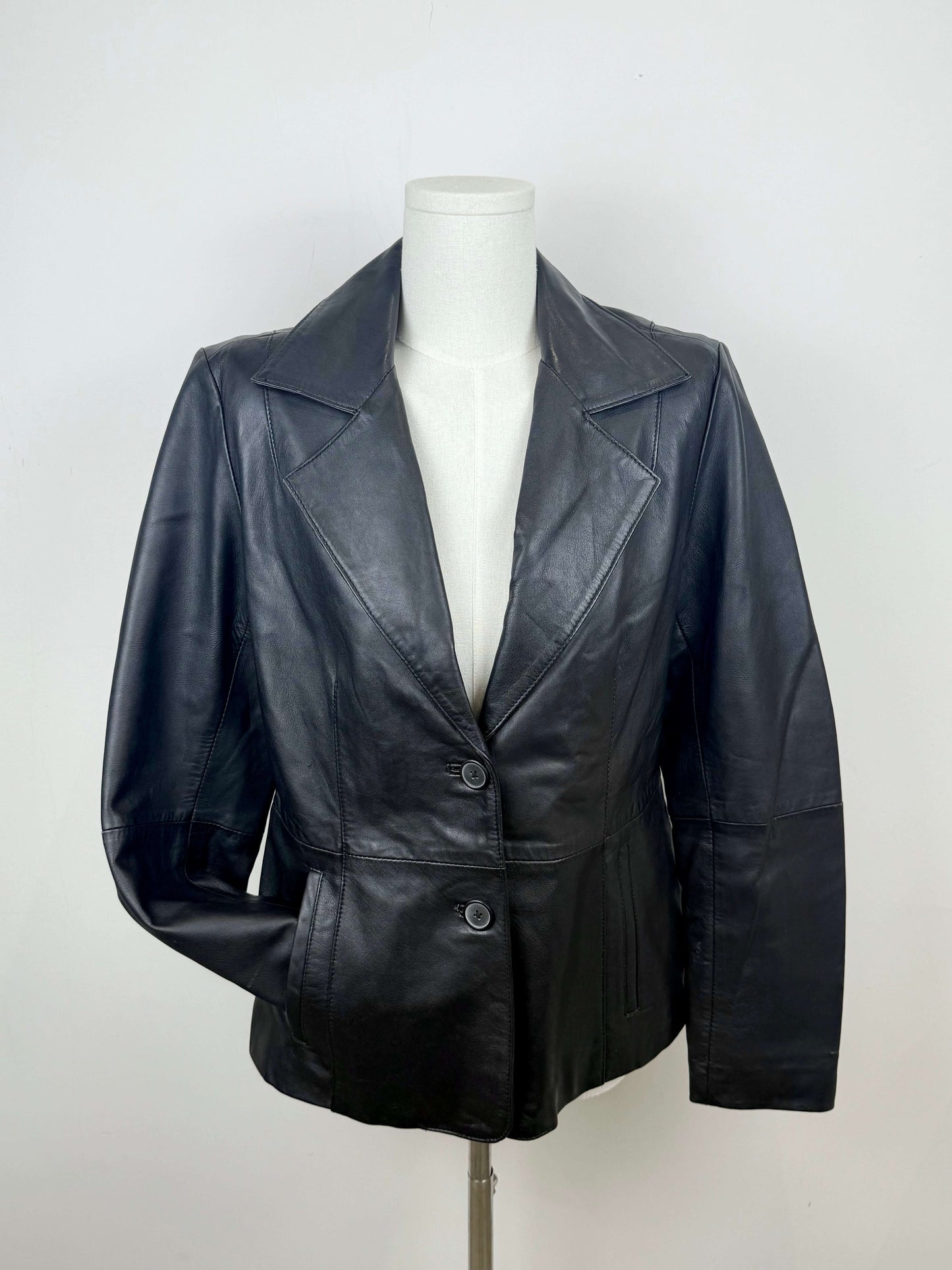 Vintage real leather blazer