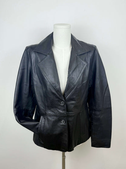 Vintage real leather blazer