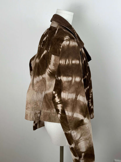 Vintage leather jacket tie dye brown | Laura Stappers Vintage