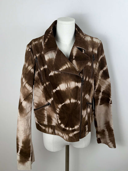 Vintage leather jacket tie dye brown | Laura Stappers Vintage