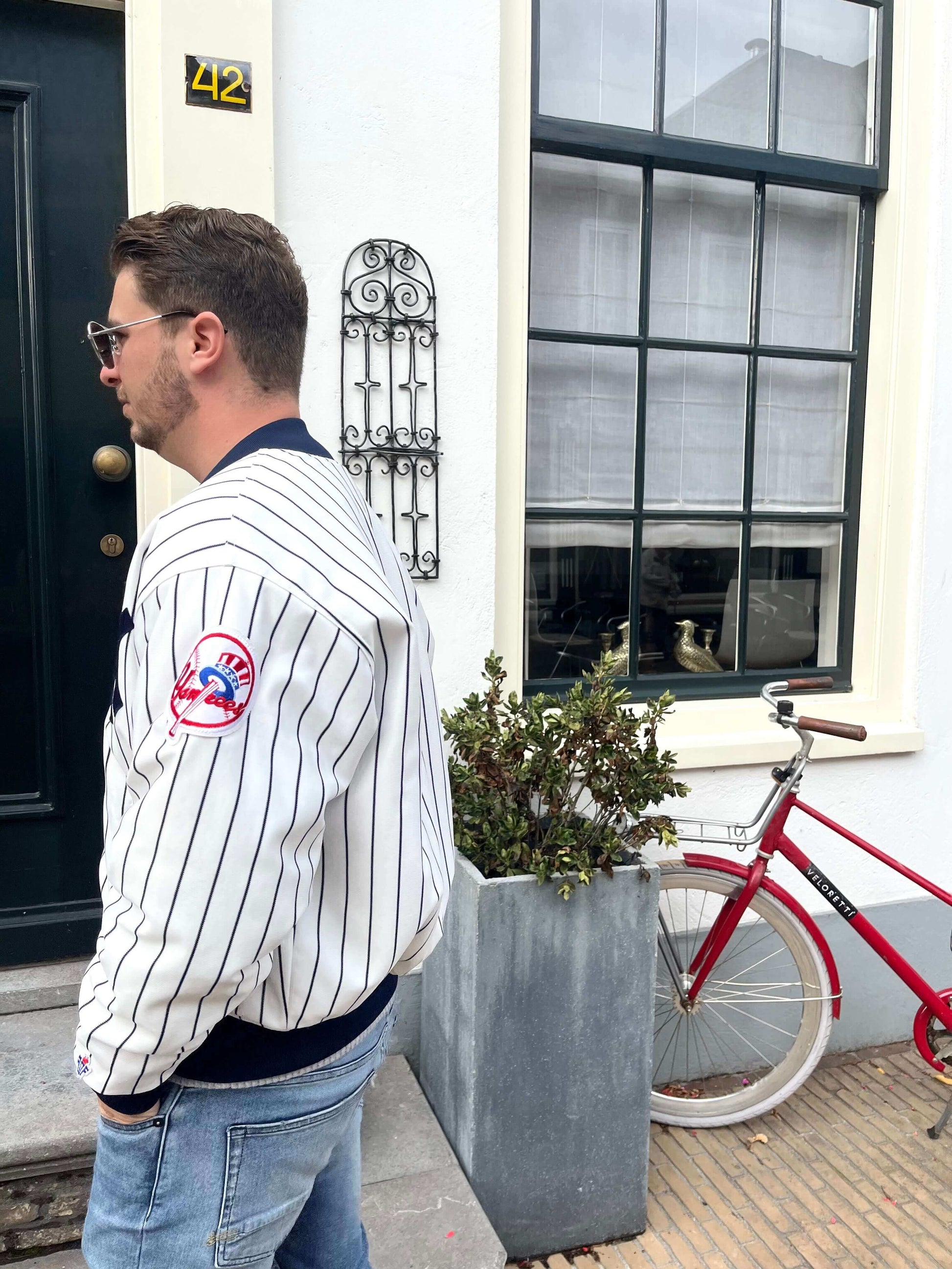 Vintage NY Yankees striped jacket