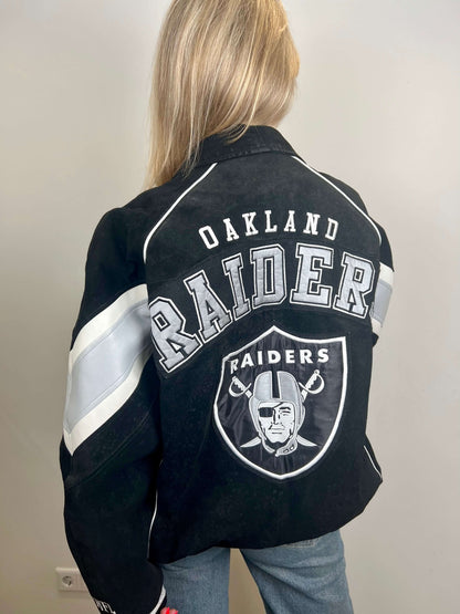 Oakland Raiders suede jacket | Laura Stappers Vintage