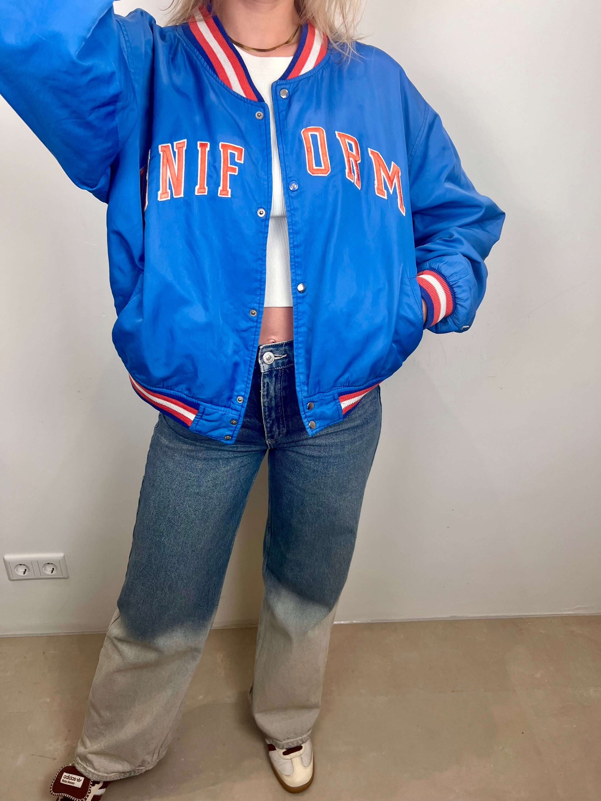 Uniform blue bomber jacket | Laura Stappers Vintage