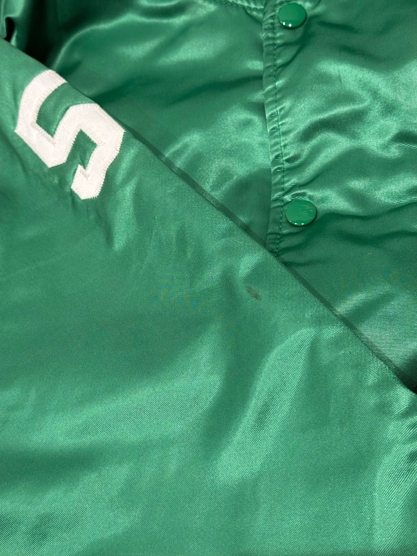 Vintage satin varsity jacket groen | Laura Stappers Vintage