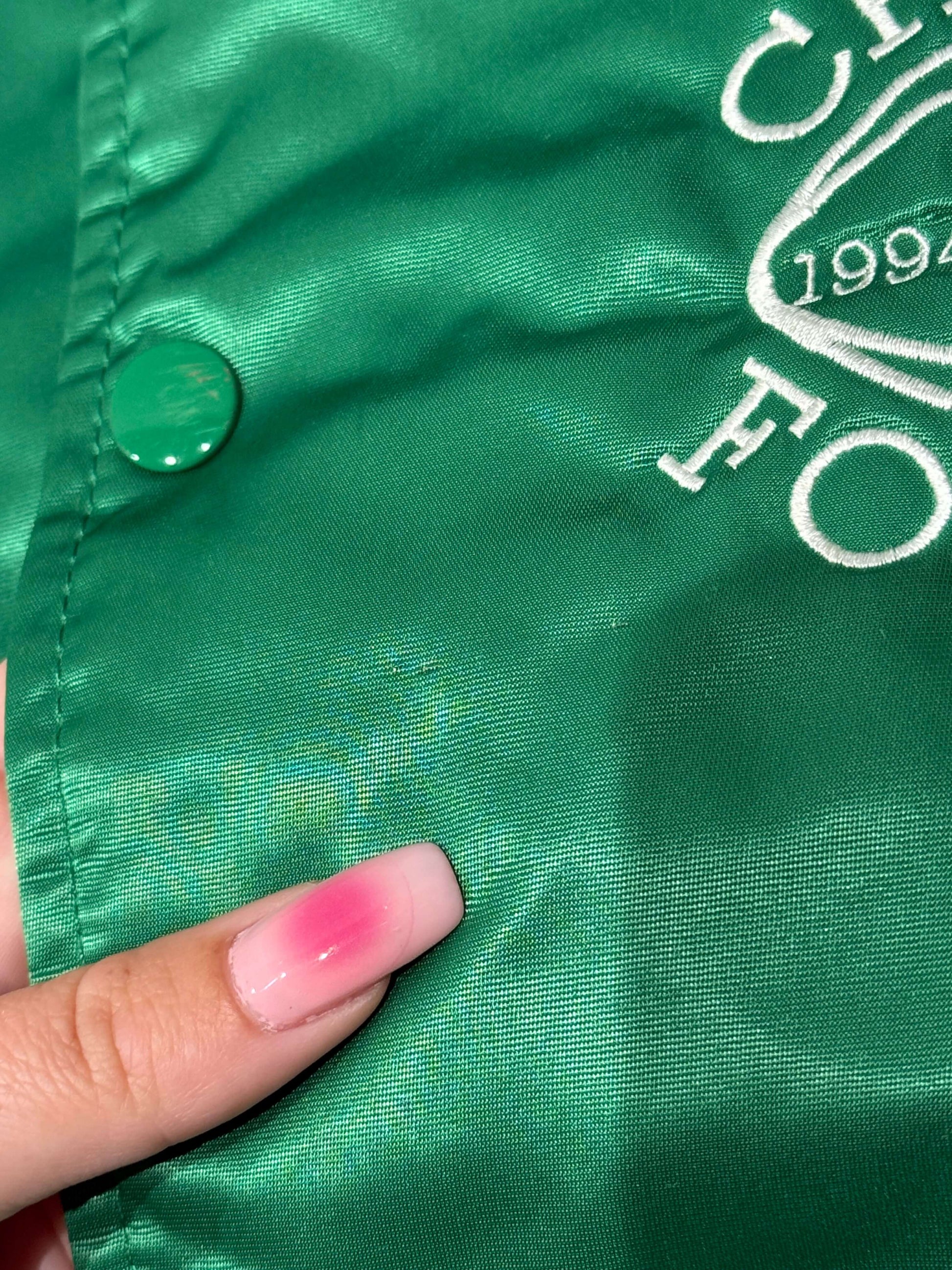 Vintage satin varsity jacket groen | Laura Stappers Vintage