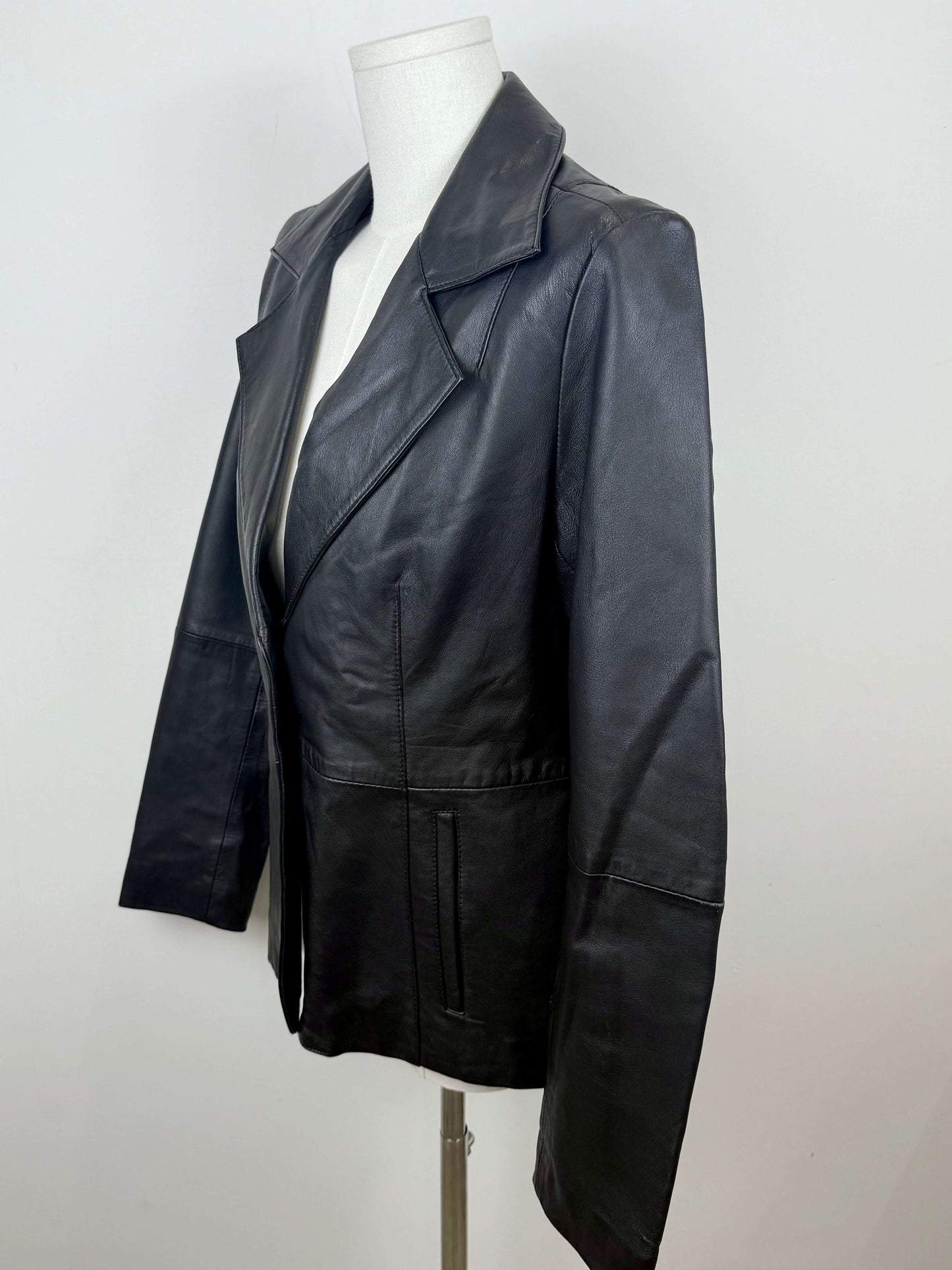 Vintage real leather blazer