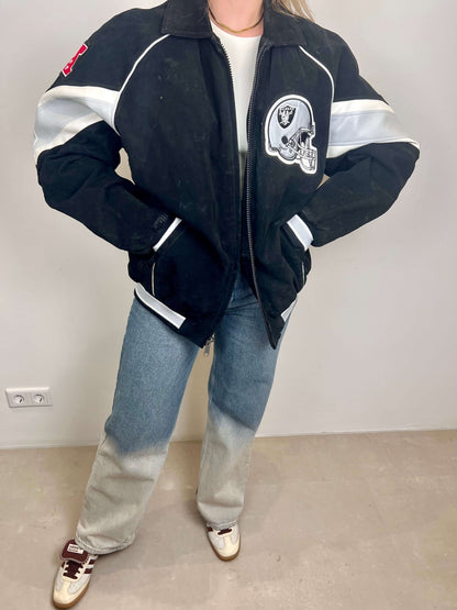 Oakland Raiders suede jacket | Laura Stappers Vintage