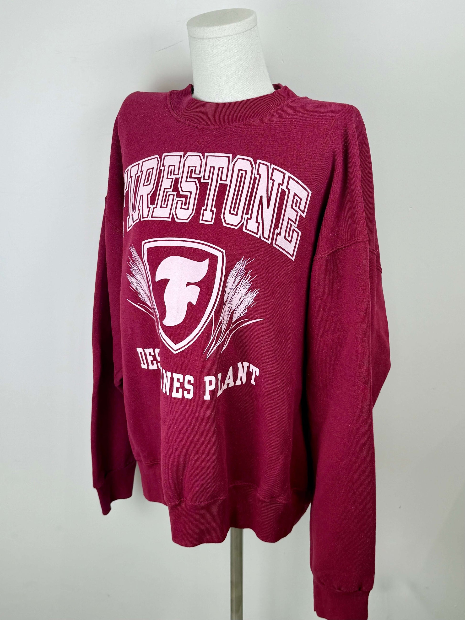 Vintage burgundy Firestone sweater | Laura Stappers Vintage