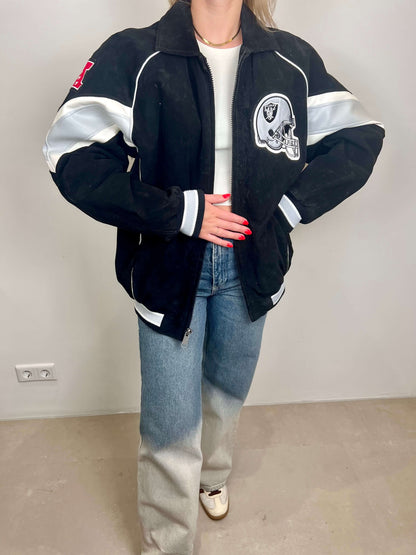 Oakland Raiders suede jacket | Laura Stappers Vintage