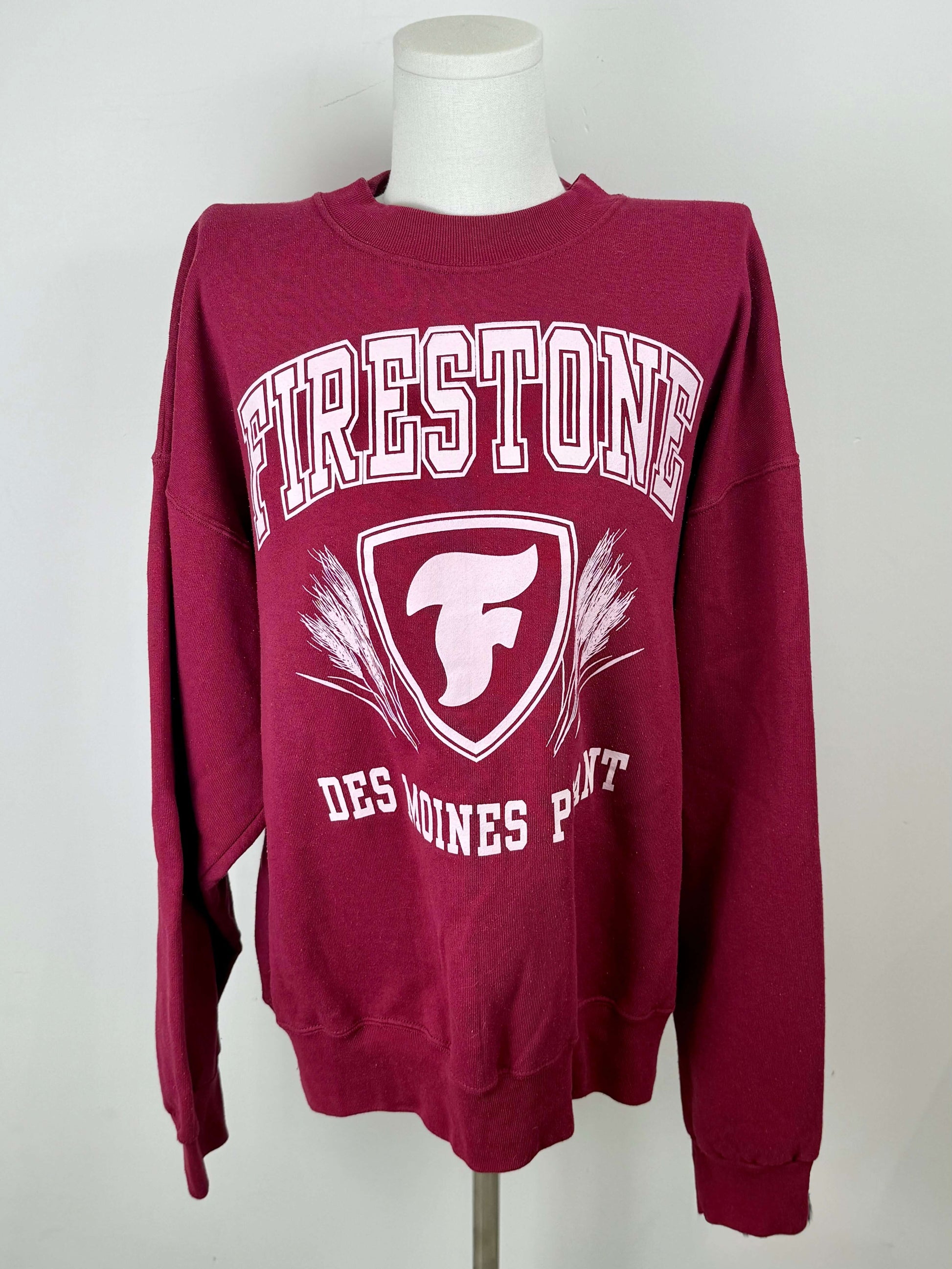 Vintage burgundy Firestone sweater | Laura Stappers Vintage