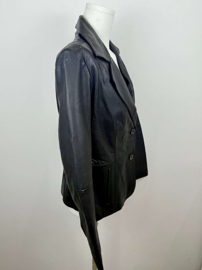 Vintage real leather blazer