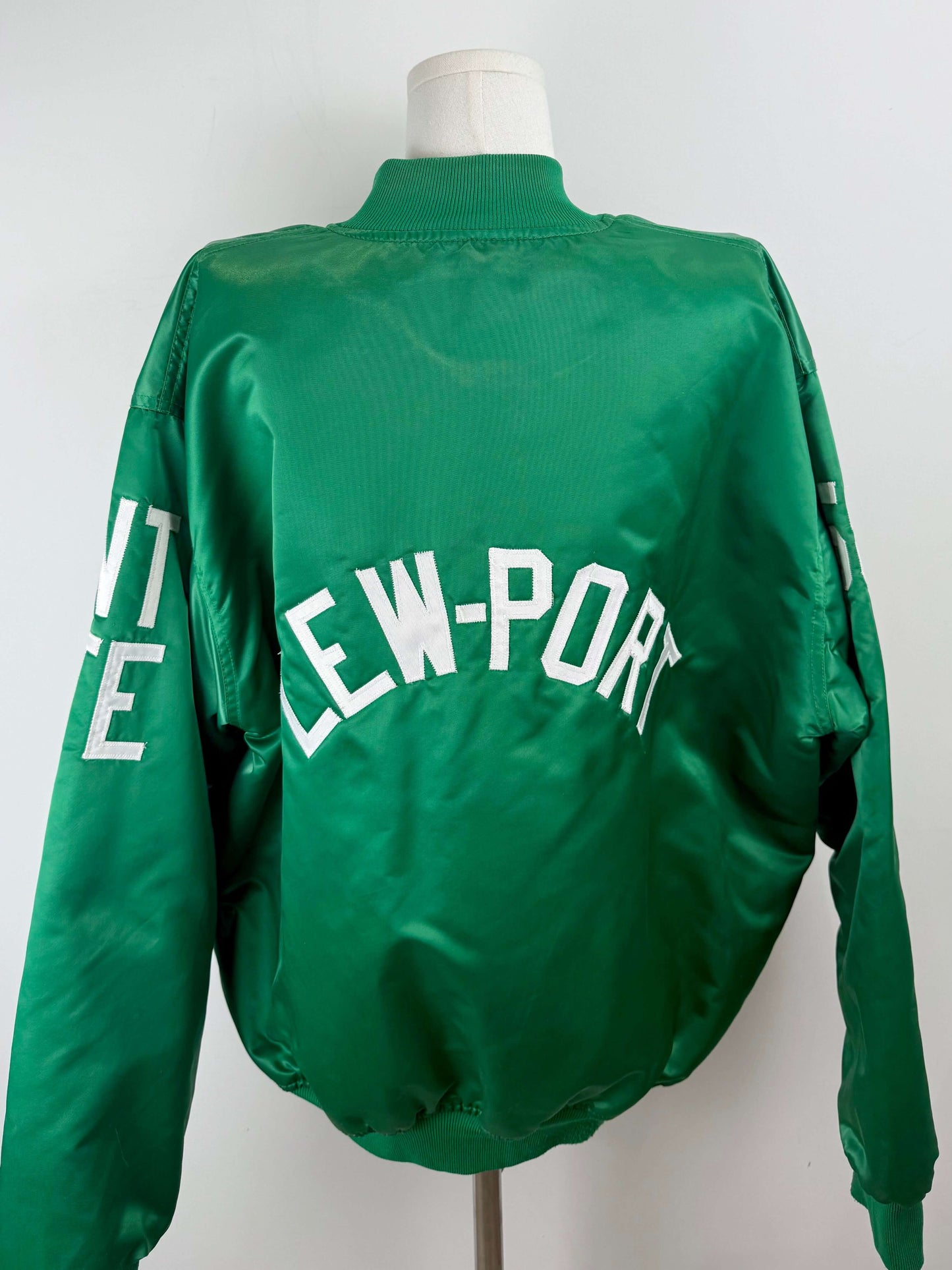 Vintage satin varsity jacket groen | Laura Stappers Vintage