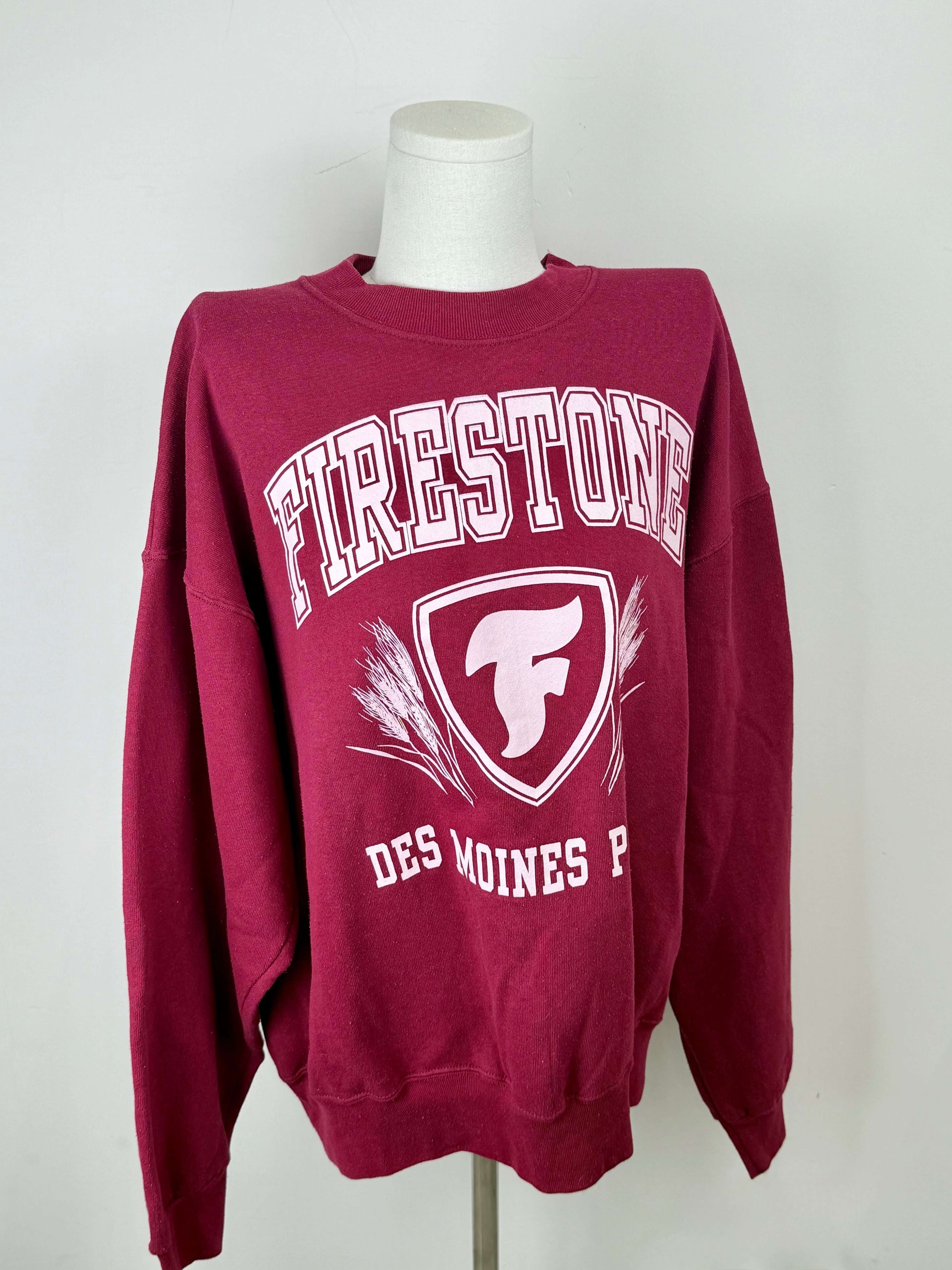 Vintage burgundy Firestone sweater | Laura Stappers Vintage
