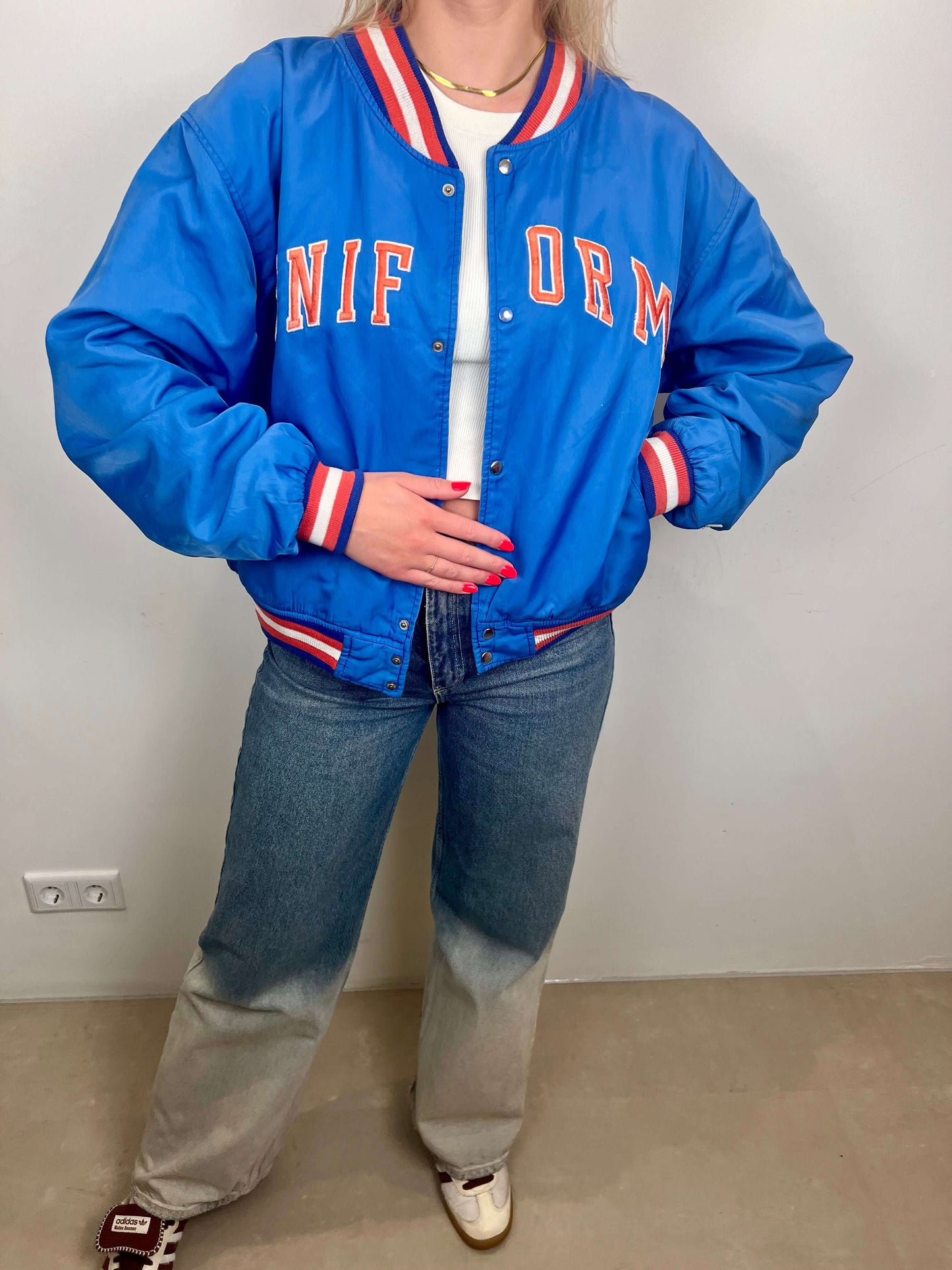 Uniform blue bomber jacket | Laura Stappers Vintage