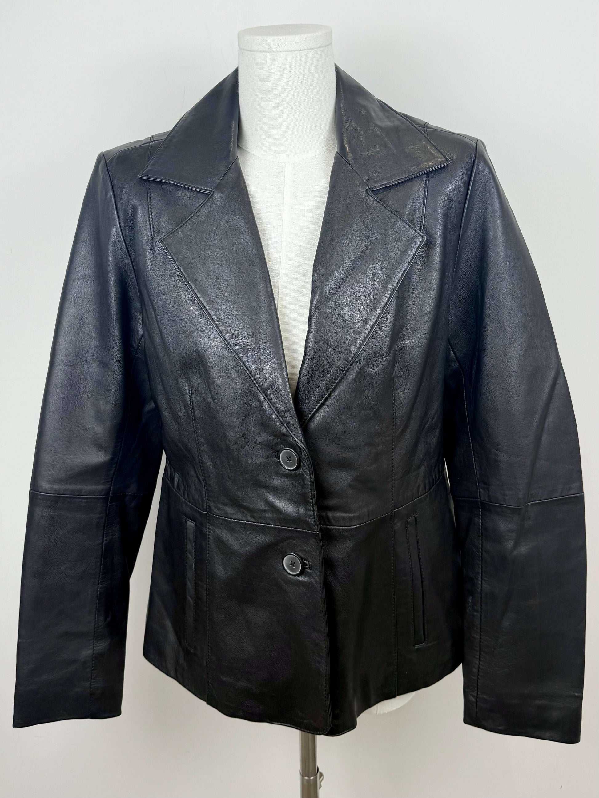 Vintage real leather blazer