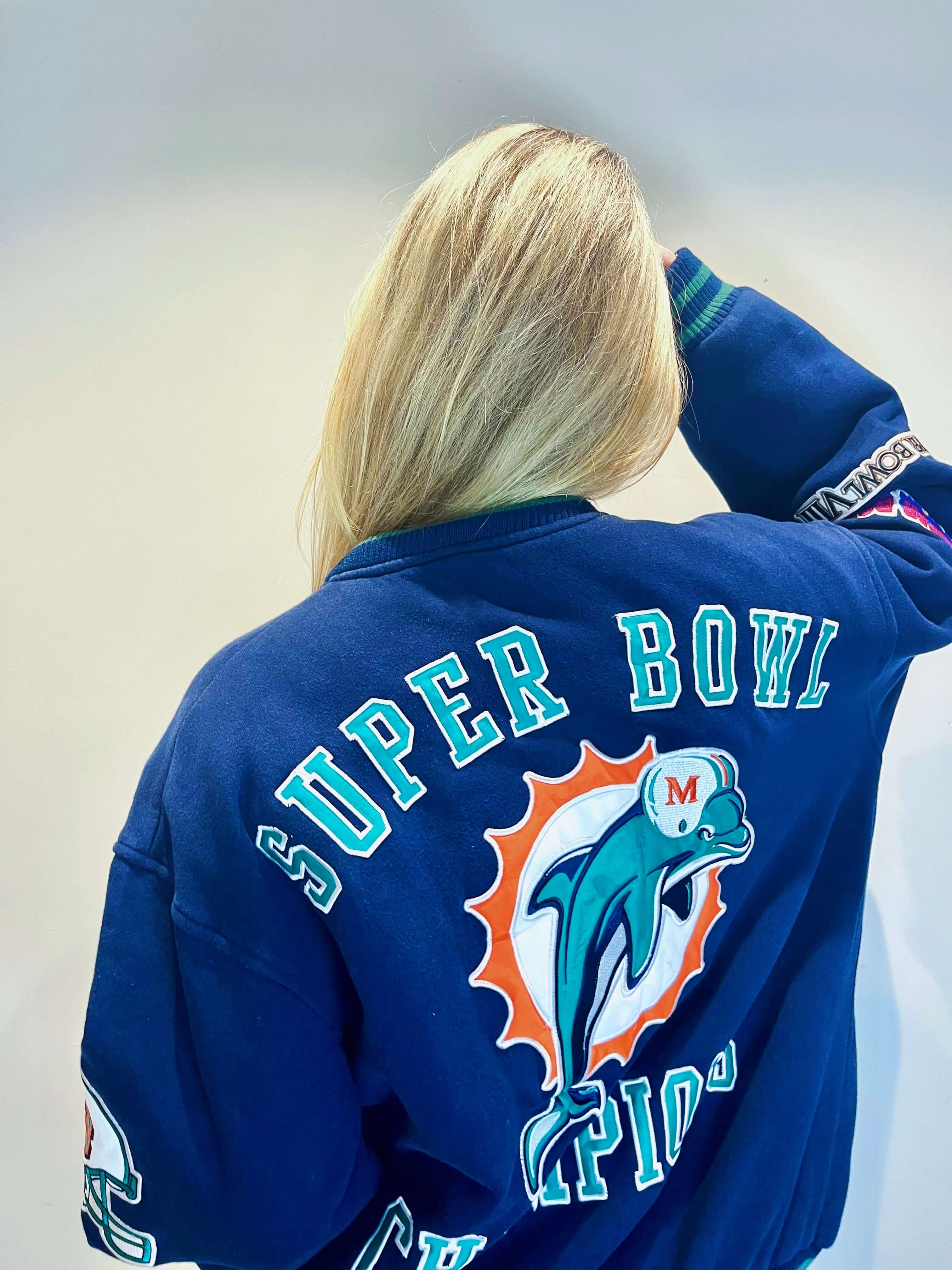 VINTAGE SUPERBOWL VI selling MIAMI DOLPHINS LEATHER JACKET