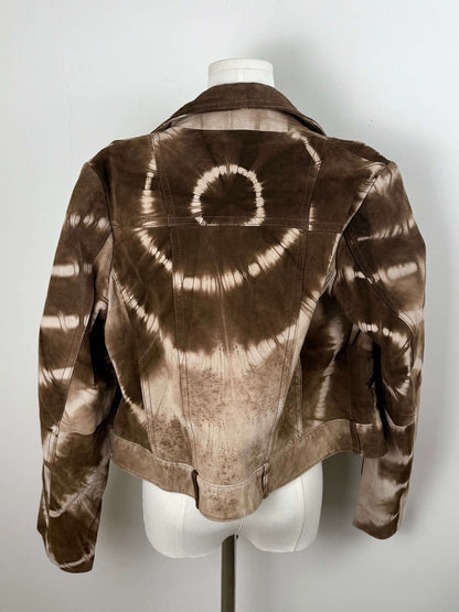 Vintage leather jacket tie dye brown | Laura Stappers Vintage