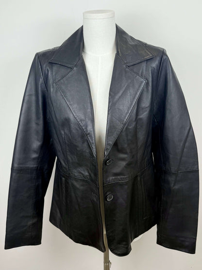Vintage real leather blazer