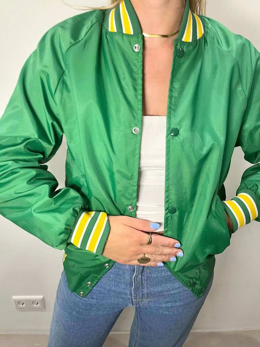 Vintage green varsity jacket WestArk | Laura Stappers Vintage