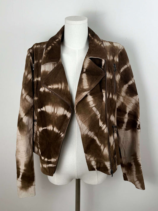 Vintage leather jacket tie dye brown | Laura Stappers Vintage