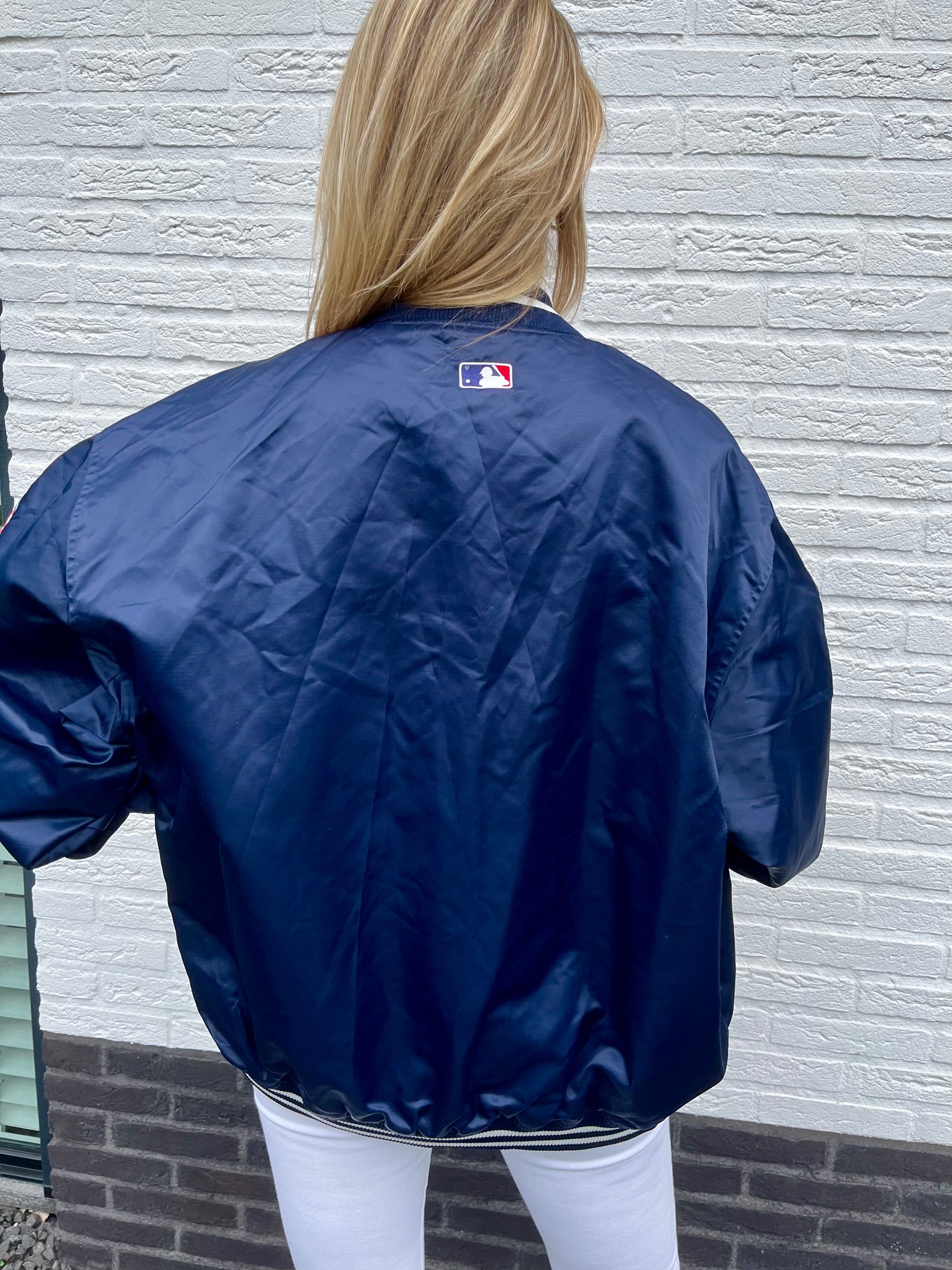 NY Yankees spell-out satin jacket