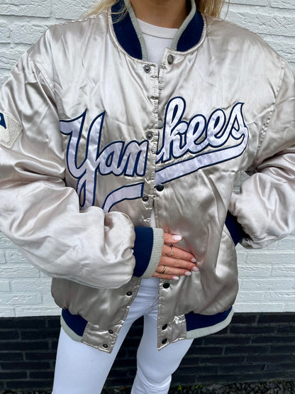 New York Yankees satin metallic bomber | Laura Stappers Vintage