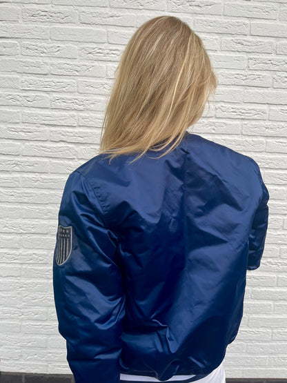 Vintage satin Brooklyn bomber jacket | Laura Stappers Vintage