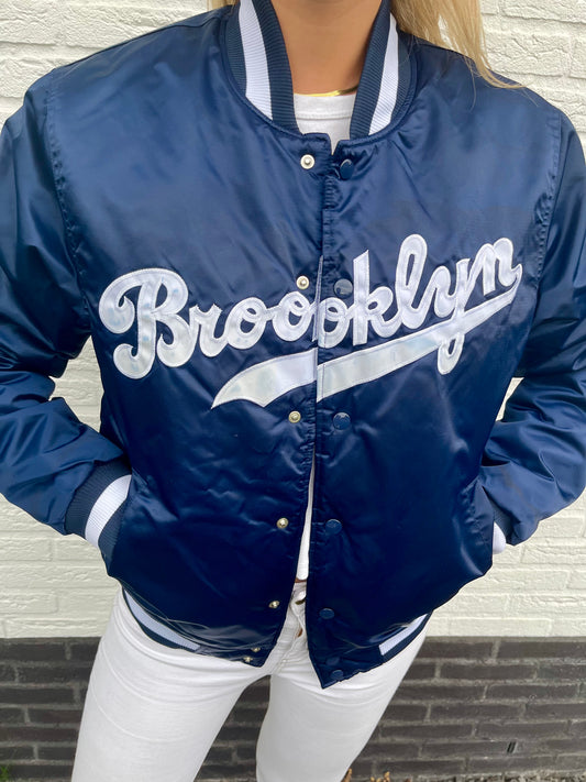 Vintage satin Brooklyn bomber jacket | Laura Stappers Vintage