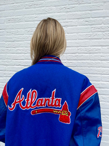 Atlanta Braves bomber jacket reversible | Laura Stappers Vintage