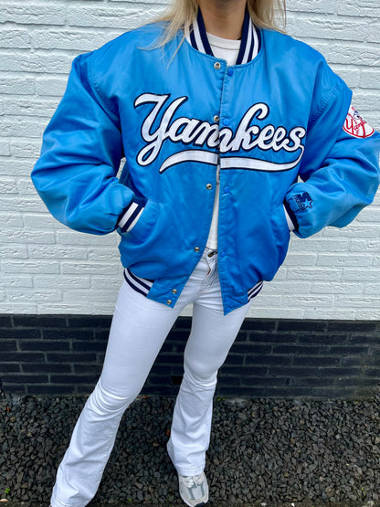 vintage Yankees spell out bomber light blue | Laura Stappers Vintage