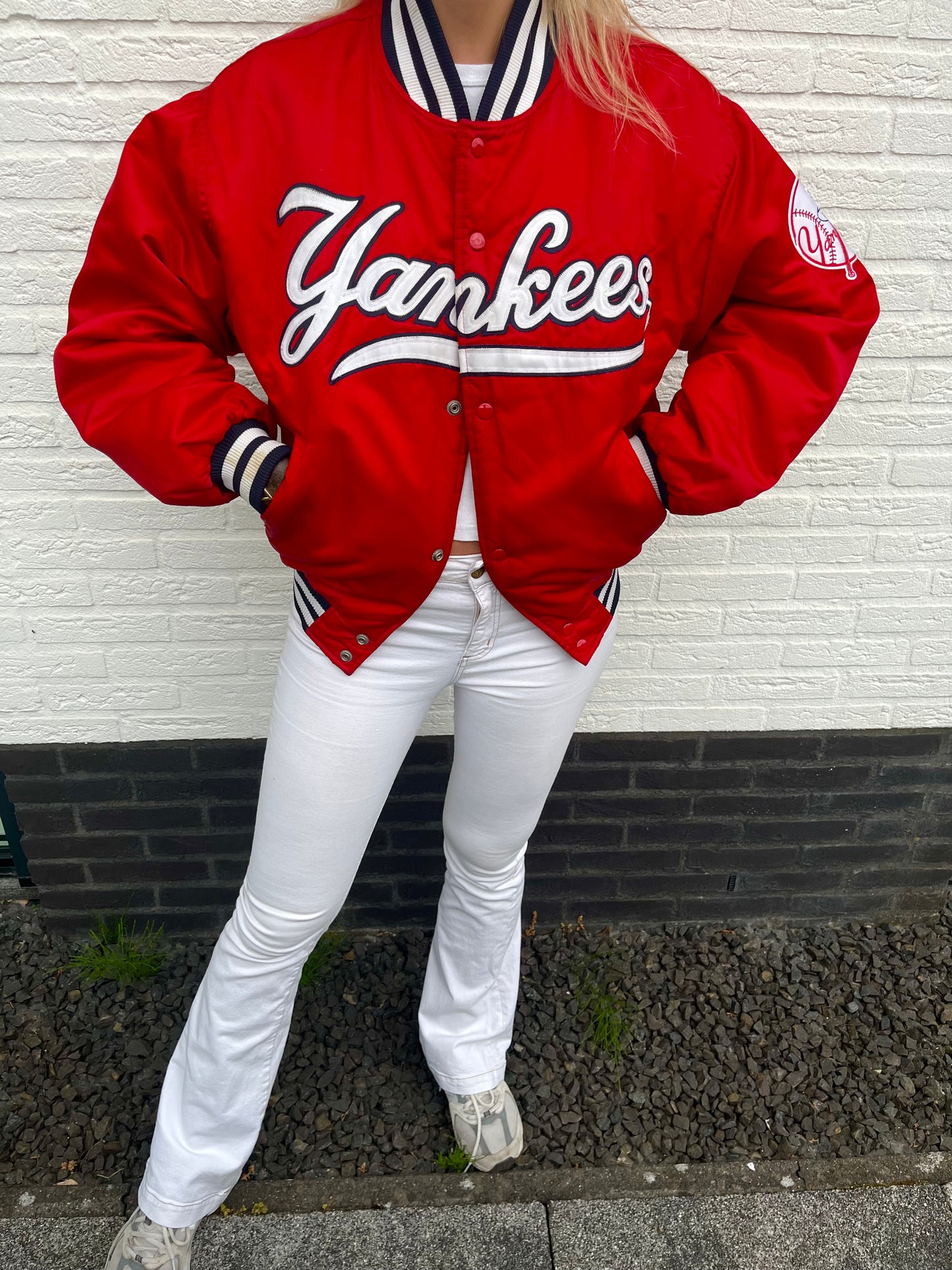 Starter Yankees spell-out bomber red | Laura Stappers Vintage