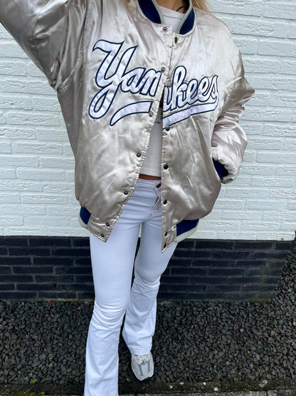 New York Yankees satin metallic bomber | Laura Stappers Vintage