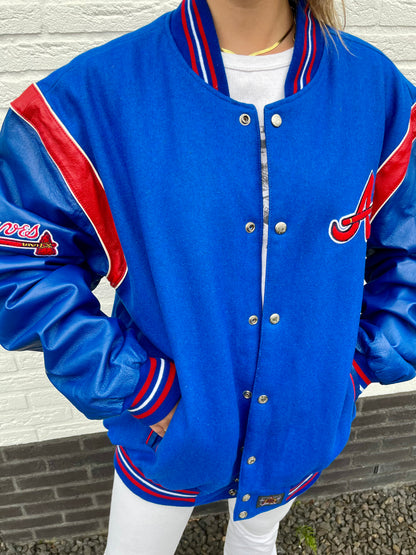 Atlanta Braves bomber jacket reversible | Laura Stappers Vintage