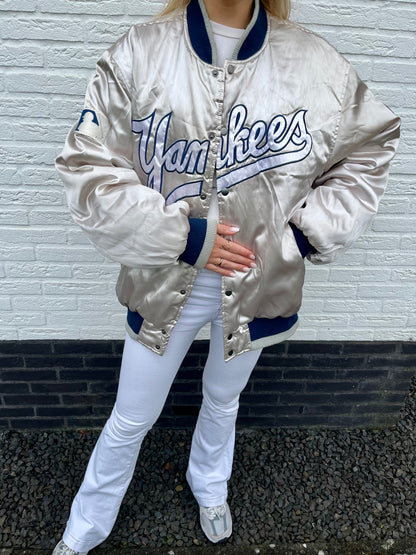 New York Yankees satin metallic bomber | Laura Stappers Vintage