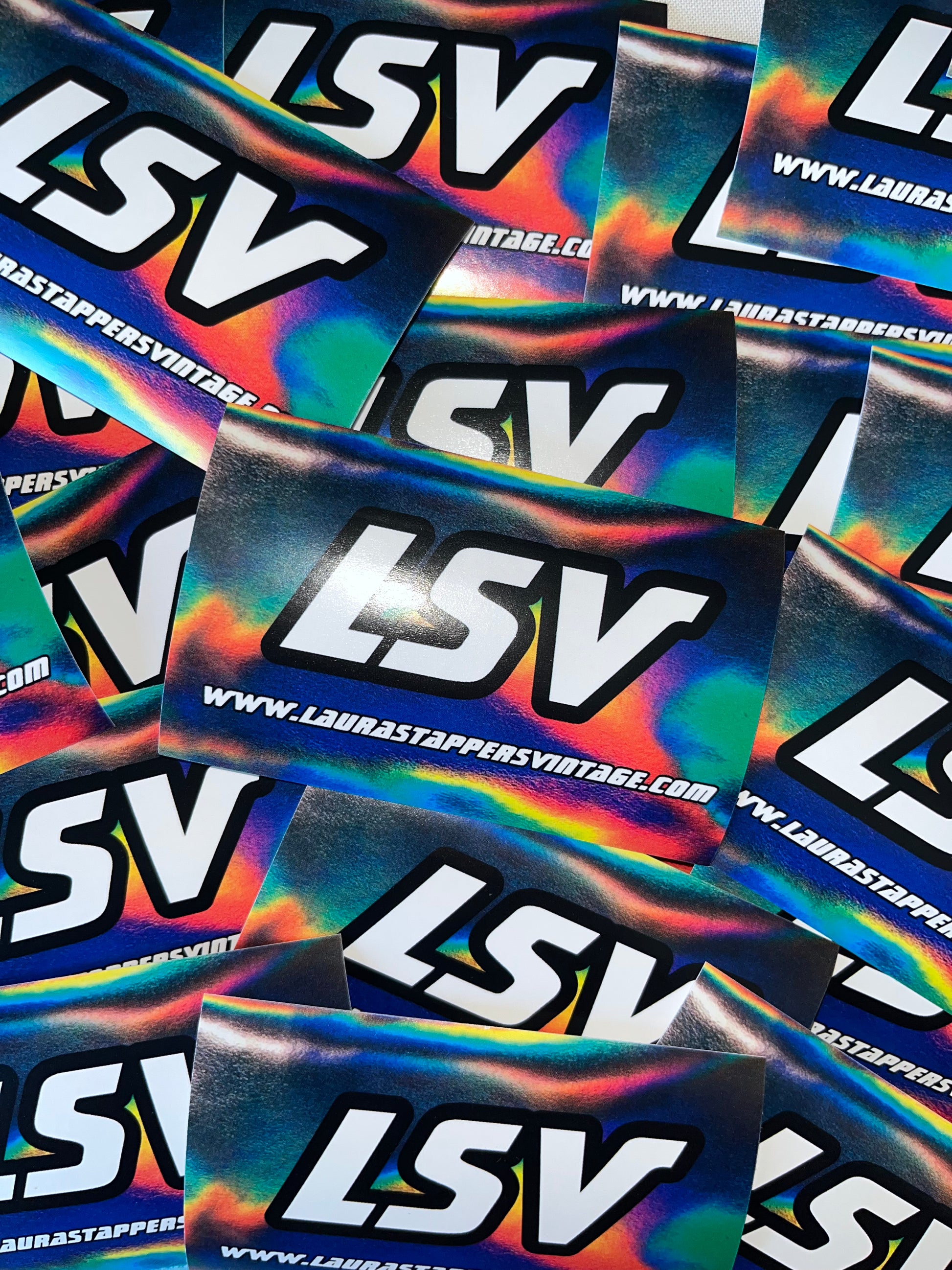 LSV chrome logo sticker | Laura Stappers Vintage