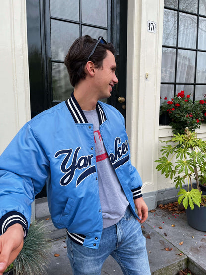 Yankees light blue bomber jacket | Laura Stappers Vintage