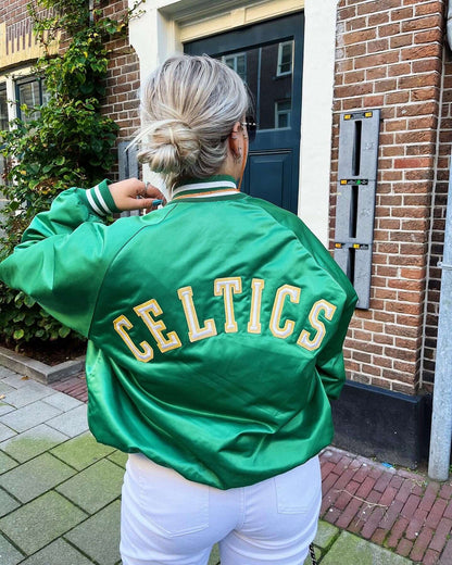 vintage Boston Celtics bomber jacket | Laura Stappers Vintage