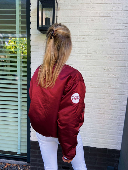 Vintage Phillies bomber jacket rood | Laura Stappers Vintage