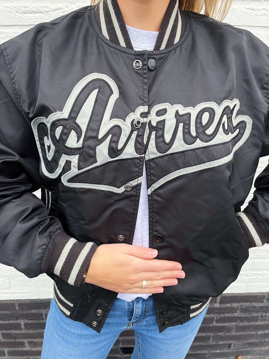 Avirex spell-out bomber jacket zwart | Laura Stappers Vintage