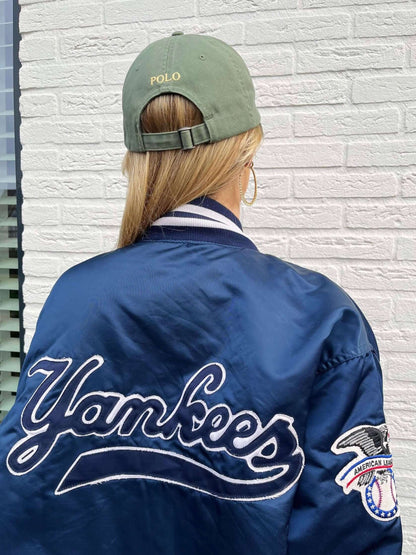 NY Yankees satin jacket blue | Laura Stappers Vintage