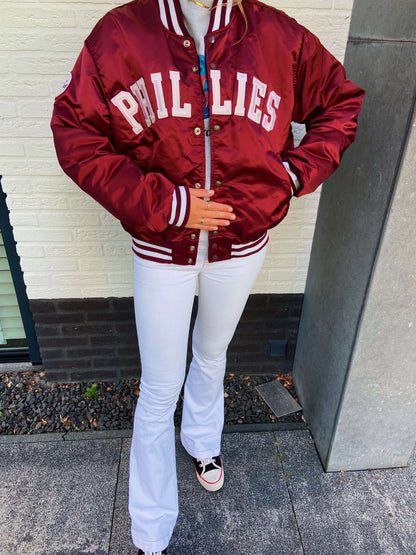 Vintage Phillies bomber jacket rood | Laura Stappers Vintage