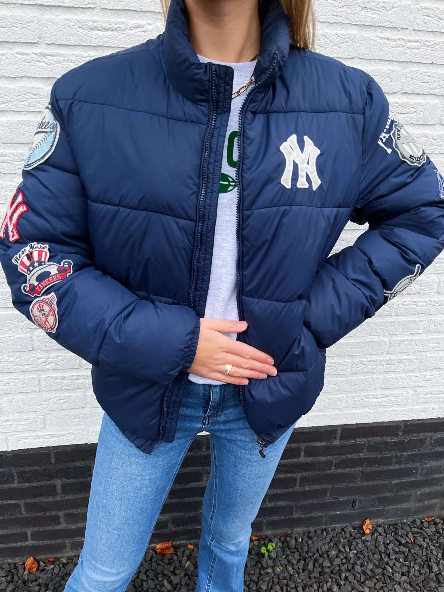 Yankees patches puffer jacket | Laura Stappers Vintage