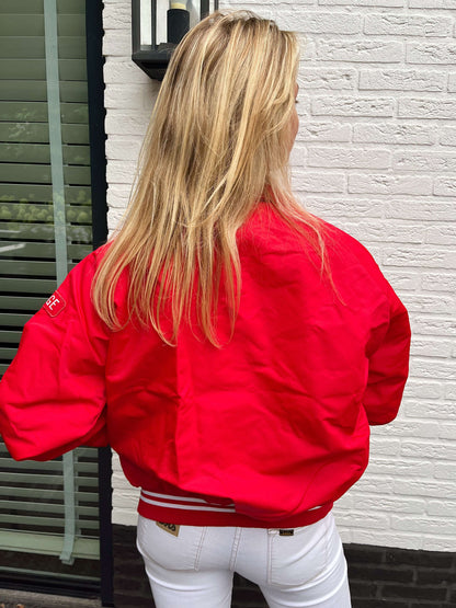 Vintage varsity jacket red | Laura Stappers Vintage