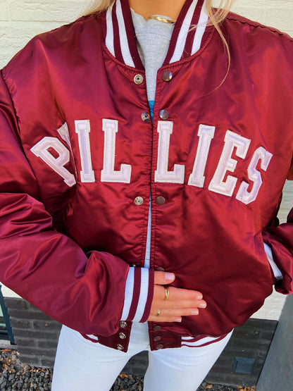 Vintage Phillies bomber jacket rood | Laura Stappers Vintage