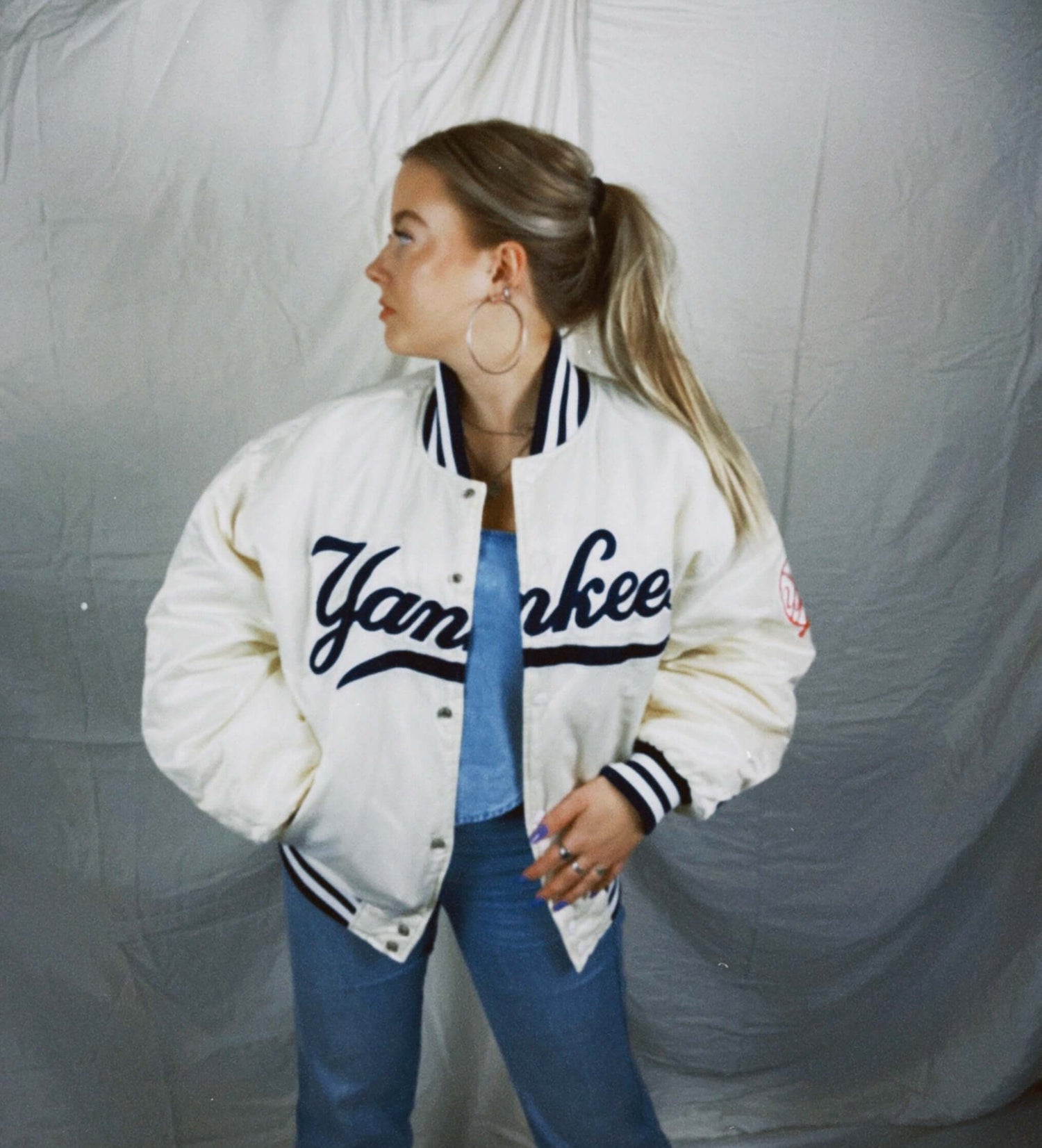 Vintage Yankees spell out bomber white | Laura Stappers Vintage